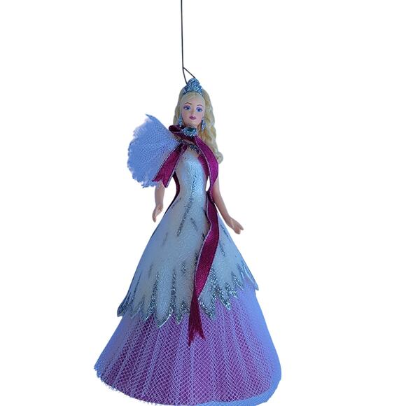 Vintage Barbie Christmas Ornament in White Gown with Tiara 2005s Mattel - Picture 6 of 10